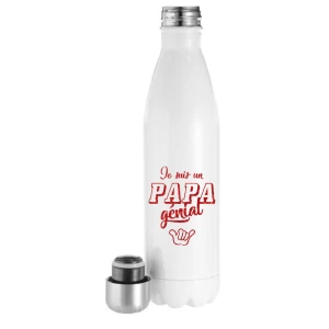 Bouteille Isotherme 500ml blanche Papa génial