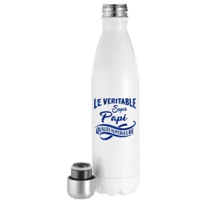 Bouteille Isotherme 500ml blanche Véritable Papi